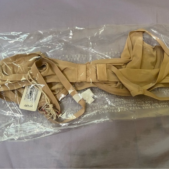 Aerie SMOOTHEZ Beige Mesh Unlined Underwire Balconette Bra - Picture 3 of 8